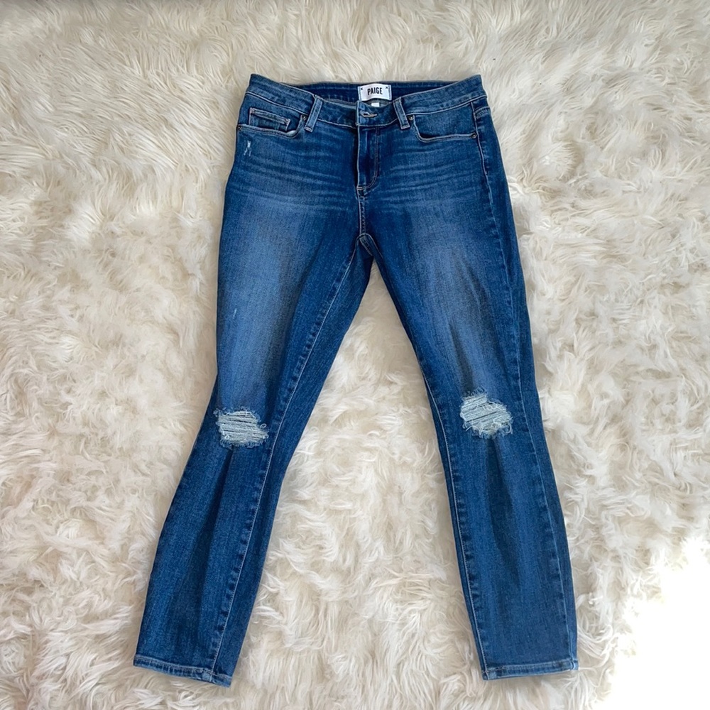 New Low Rise Paige Denim Destroyed Jeans size 29.